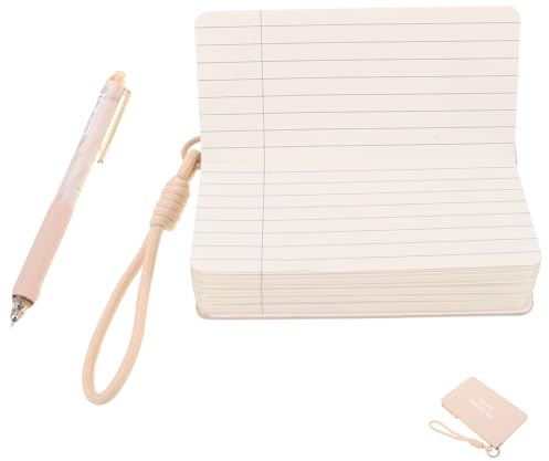 Veemoon Mini Cuaderno Portátil Beige con Ranura para Bolígrafo Pequeño Cuaderno de Bolsillo de Pu Sintético Formato Compacto para Oficina Viaje y Uso Escolar