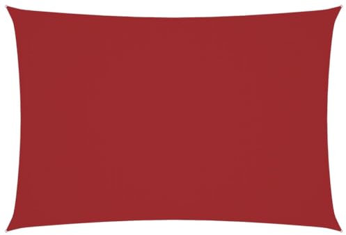 vidaXL Sonnensegel Wasserfest Sonnenschutz Windschutz Sonnendach UV Schutz Garten Terrasse Balkon Oxford-Gewebe Rechteckig 3x6m Rot