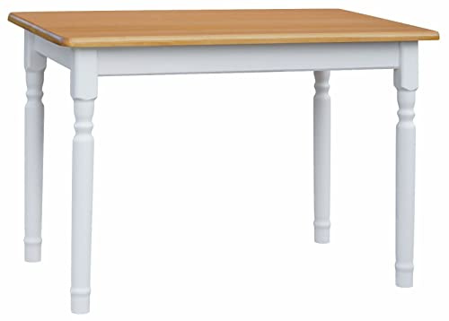k koma Alder - Tavolo da pranzo in legno di pino massiccio, con miele, in stile rustico, 60 x 80 cm
