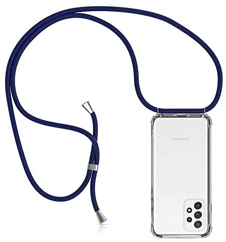ZYIMOU Handykette Hülle kompatibel mit Samsung Galaxy A52 / Samsung Galaxy A52s 5G, Handyhülle Handy Necklace Hülle mit Band Schutzhülle Kordel zum Umhängen Transparent Weich TPU Silikon Tasche, Blau