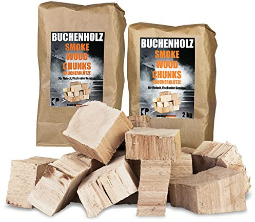 Morceaux à Fumer hêtre 2-4 kg XXXL Bois Fumage Grill Fumé Blocs de Fumage Kingpower, Quantité:4 kg