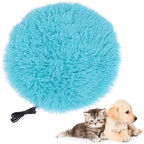 Wakects Tapis chauffant pour chiens et chats 40 x 40 cm Couverture chauffante pour animaux amovible et lavable pour chiens et chats (bleu royal)