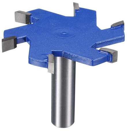 sourcing map T Slot Cutter Rabbet Router Bit 1/2 Shank 2-9/16 (65mm) x 15/64 (6mm) 6 Wing Carbide Slotting Cutter Rabbeting Slab Flattening Router Bits for Wood