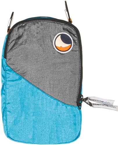 Ticket to the Moon Travel Cube S – mörkgrå | Outdoor Packing Cube 0,7 l med 2 karbinhakar – packväska/resväska, organisatör för camping och resor från fallskärm nylon | Original sedan 1996