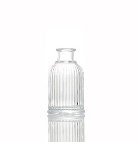 OHEETU 100ml/3.4oz Empty Clear Glass Diffuser Bottles Round Aromatherapy Diffusers Jar Perfume Accessories for DIY Replacement Sticks Holder Sets Essential Oils Crafts Decor