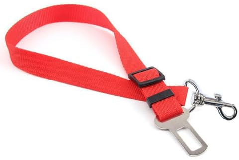 EOYVAIL Harnais voiture pour chiens,Ceinture de sécurité pour chien, ensemble de colliers, laisse pour chien et chat, ceinture de sécurité réglable pour chien de voiture (2 pièces, rouge)