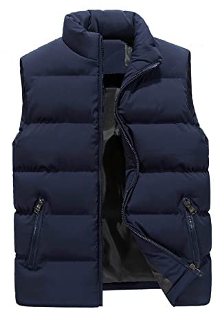 KONG JIMFAN Black Friday Angebote 2024 Steppweste Herren Bequem Weste Herren Mit Stehkragen Softshell Jack Outdoor Jacke Übergangs Daunenweste Multi Taschened Ärmellos Jacke Daunenweste(Blau,4XL)