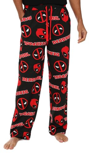 Marvel Pantalon de détente Deadpool pour homme en coton Bas de pyjama, Noir , XL