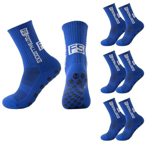 Yanrunce Calcetines de fútbol, FS Medias Futbol Hombre y Mujer, calcetines deportivos antideslizantes, Calcetines Antideslizantes 39-46 para Baloncesto Running Ciclismo Ciclismo Escalada (3, Azul)