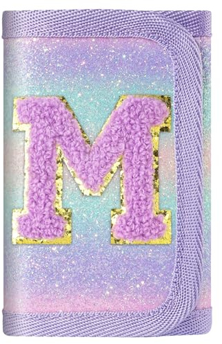 sundee Kids Wallet Trifold Wallet with Personalized Initials Alphabet Perfect Girls Gifts for Birthday Festival Purple-M