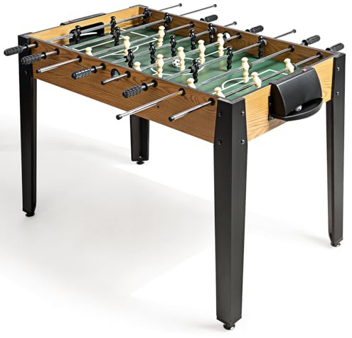 GOPLUS Futbolín Infantil para 22 Jugadores,122 x 61 x 79 cm, Futbolín para Adultos con 2 Bolas de Corcho, Contadores de Puntuación, Asas Ergonómicas, Mesa Multijuegos para niños y Adultos