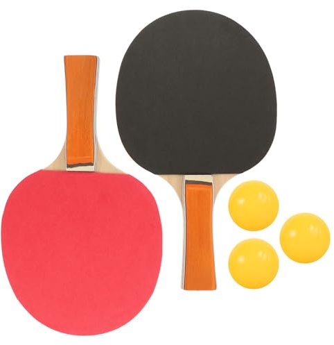 GALPADA Raquetas de Tenis de Mesa con Superficie de Goma Mango Cónico Ergonómico para Entrenamiento de Principiantes y Juego Recreativo Incluye Pelotas y Cómodo para Edades