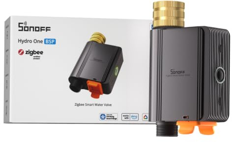 SONOFF SWV-ZFE Hydro ONE Zigbee Bewässerungscomputer, Messinganschluss, wetteradaptive Bewässerung mit Durchflussmesser, 4×AA, Zigbee-Hub erforderlich, kompatibel mit Home Assistant