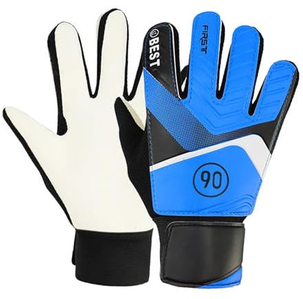 predolo Torwarthandschuhe Kinder Fußball Torwarthandschuhe Jungen Mädchen Torwarthandschuh Dick Gepolstert rutschfest Komfortabel mit Grifffläche für, Blau