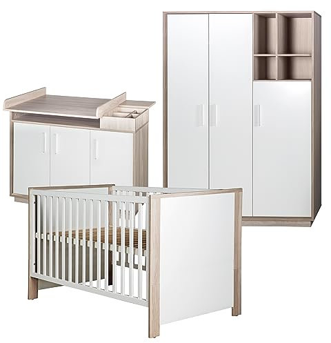 Roba Kinderzimmer - Set OLAF 3 - teilig Dekor Luna Elm / Front weiß