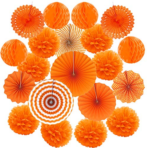 ZERODECO Ventilatori di Carta Decorazione Pompons e Palle a Nido d'Ape per Decorazione della Festa Nuziale Nozze Nidi Tatuaggi Nuziale Doccia Camera della Decorazione della Parete
