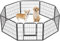 Yaheetech Freilaufgehege für Kleintiere Welpenauslauf mit Tür Laufgitter Welpenfreigehege Hundegehege Laufstall für Hund, Katze, Welpe, Kaninchen 8 Gitter je 80 x 60 cm