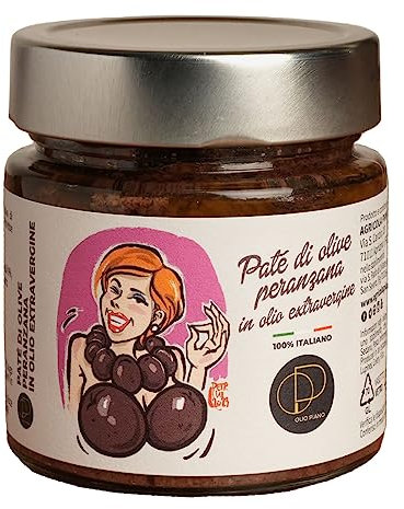 Agricola Piano - Paté di olive sott’olio | Paté di olive Peranzana in olio extravergine di oliva 212 ml – 100% Italiano, Ricetta antica – Produzione artigianale - Condimento Ideale per Pasta Veloce