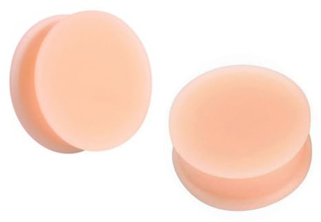 Decentraland 2 Pcs Flesh Skin Tone Silicone Ear Gauge Plugs Body Piercing Jewelry 0g(8mm)