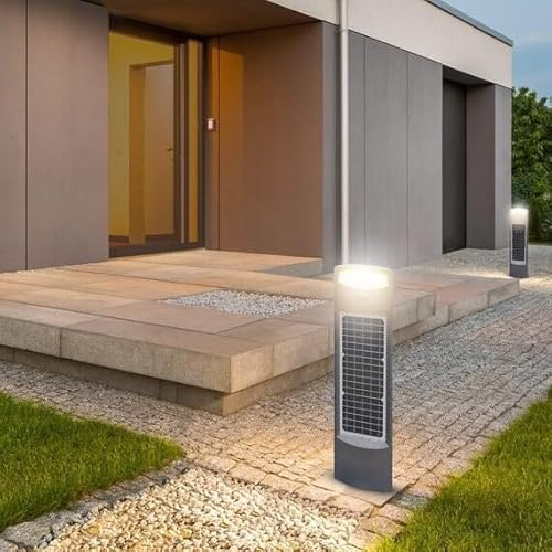 Borne Solaire Extérieure LED 80 cm – Double Éclairage 2000 lm – Détecteur PIR pour Jardin et Chemin