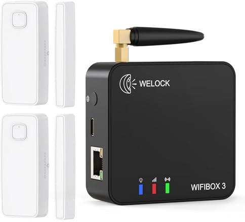 WELOCK WiFiBox-Door Sensor, capteur de Porte Intelligent pour welock Serrure Connectée,Bluetooth APP, Notifications (Porte Ouverte, fermée) à Distance