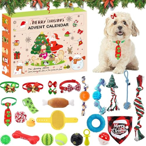 Calendario dell'Avvento 2024 per cani, calendario dell'Avvento per cani, giocattolo per gatti, calendario di Natale, 24 giorni, giocattolo interattivo per cani, calendario dell'Avvento 2024 per cani