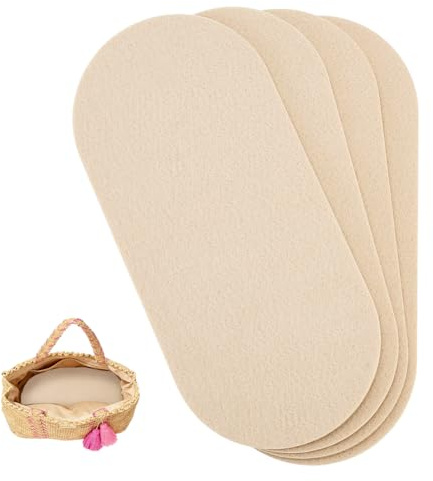 PH PandaHall 4pcs Felt Purse Shaper, 8.6x4 inch Tan Purse Insert Bags Liner Boards Felt Bag Shaper Oval Handbag Base Bag Bottom for Women DIY Tote Crochet Knitting Bags Backpack, 4mm Thick
