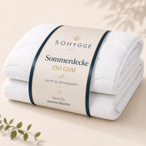 SOHYGGE Edredón Verano Ligero 150 g/m² – Relleno Nórdico Transpirable, Suave al Tacto, Ideal para Dormir en Verano (Cama 80/90-155 x 220 cm)