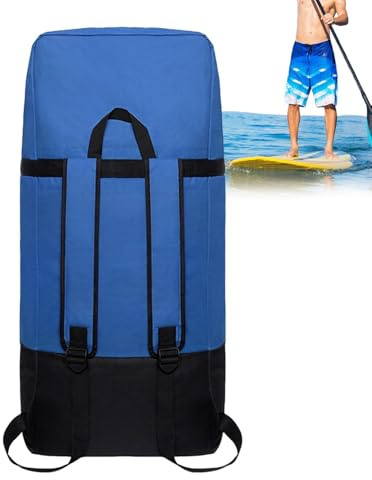 Xawaoa Waterproof Paddle Board Backpack, Large Storage Bag with Adjustable Shoulder Straps, Portable Carry Bag, Durable Nylon Material for Surfboard Kayak Pump & Outdoor Travel
