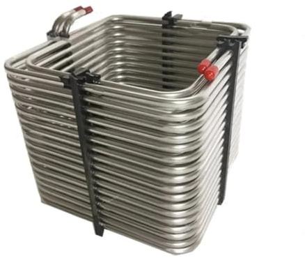 HYRTEFBN Tubo de Bobina Enfriador de Cerveza For Caja aislada de Cerveza 220X220MM 304 Material Tubo 8mm Vino Acero Inoxidable refrigeración bidireccional