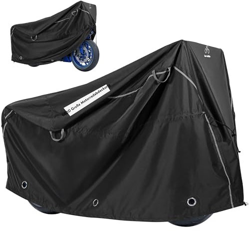 TeamObsidian Fahrradabdeckung - wasserdichte Fahrradgarage für 3 Fahrräder für Träger - Strapazierfähige Fahrrad Abdeckung & Regenschutz - Outdoor Fahrradschutzhülle & Fahrradplane
