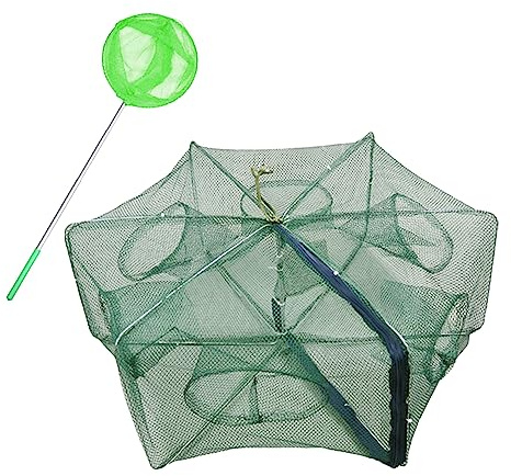ZffXH 1/2 PCS Fishing Bait Trap Foldable Fish Minnow Crab Crayfish Crawdad Shrimp Net Cast