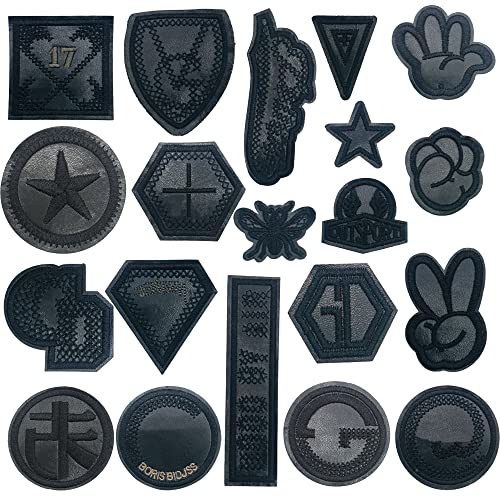 Woohome 20 Stück Patches zum Aufbügeln, Abzeichen Bügelflicken Flicken Patches Patch Sticker Applikationen Zum Nähen Oder Aufbügeln für Denim Jeans, Bügelflicken Set, Dekoration and Repariere