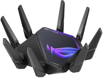 ASUS ROG Rapture GT-AXE16000 Quad-Band WiFi 6E Extendable Gaming Router, 6GHz Band, Dual 10G Ports, 2.5G WAN Port, RangeBoost