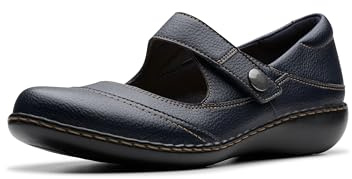 Clarks Ashland Elayne, Zapatos Planos Mary Jane Mujer, Azul Marino caído, 37.5 EU