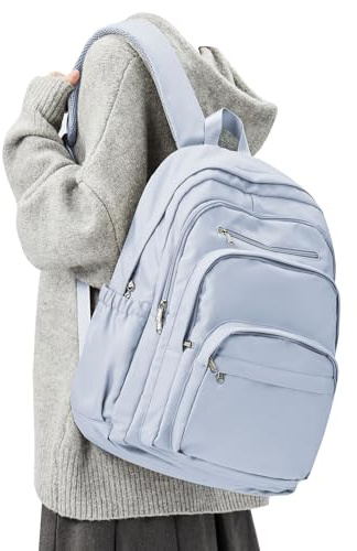 Lendolk College Backpack For Women Men,Lightweight High School Bag,School Backpack With Lots Of Pockets,Cute Bookbag For Teens Boys Girls,Casual Daypack Backpack For School(Blue)