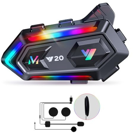 Motorradhelm Bluetooth Motorrad Helm Bluetooth Headset, doppelte Geräuschunterdrückung Helm Kopfhörer Starke Bass/IPX6 wasserdichte Kopfhörer Lautsprecher Kompatibel Alle Helme 1000mAh