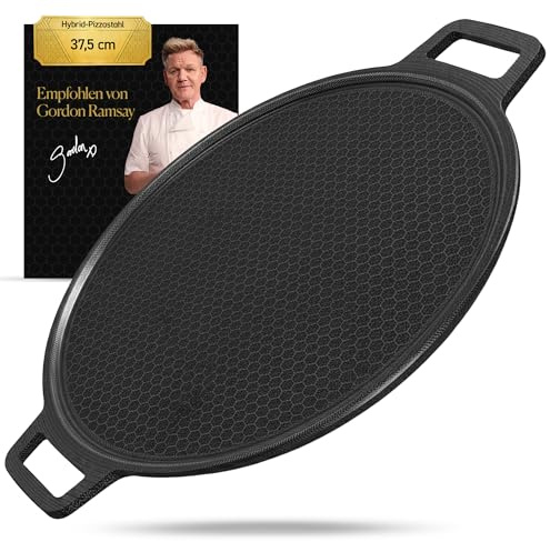 HexClad Hybrid Nonstick Pizza Steel for Pizzas and Flatbreads Up to 35 cm, Dishwasher-Friendly, Oven and BBQ-Safe Up to 480°C