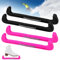 ADERTOS 2 Paar Kufenschoner für Eishockeyschlittschuhe Eishockey Skate Blade Guards Plastik Verstellbarer Spatenschutz für Schlittschuhkufen mit Spring Kufenschutz für Schuh 37-41 Yard(Rosa, Schwarz)