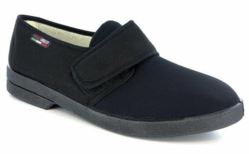 GAVIGA Pantoufles légères élastiques pour homme, réglables pour oignons de réhabilitation, printemps été, fabriqué en Italie, Noir , 40 EU
