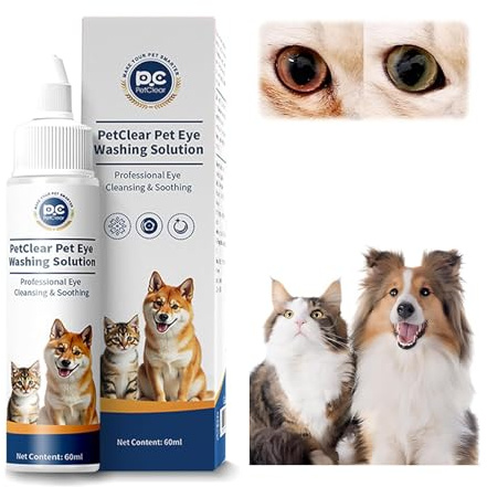 PCpetclear PetClear augentropfen Hunde und Katzen lindern Augenjucken und Reizungen, Symptome und Allergien. Entfernt effektiv Tränenstein. (60ml) (2)