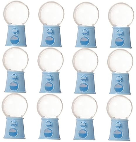 DIKACA 12 Pezzi Macchina Caramelle Automatico Capsule Gonfiabile Caramella Bolla Macchina Erogatrice Macchina a Benna Giocattoli Per Macchine Per Gomme Da Gioco Blue