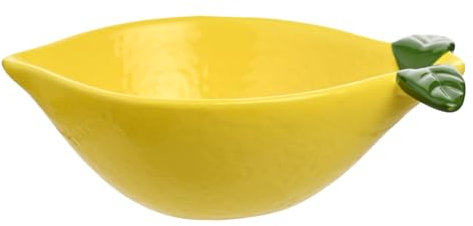 Widdop and Co Hestia - Lemon Dish - Yellow Glazed Ceramic Serving Platter Bowl Dish - Home Decor Gifting for Hosting, Dinner & Parties for Spring/Summer - H: 6cm x W: 16.5cm.