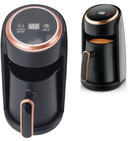 Fockety Turca Eléctrica de 600W, 300 Ml de Cafetería Turca de Acero Inoxidable con Mango Anti -escaldolio, 4 Taza de Cervecería Rápida Hervidor Eléctrico para el Hogar, Viaje