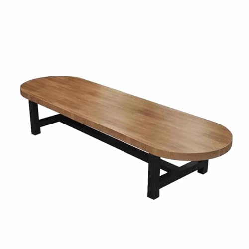 Tavolo da Conferenza ovale in Legno Massello per 6-10 Persone, Robusta Struttura in Metallo, Facile da Montare, Design Compatto, Tavolo Lungo per Ufficio/Sala Riunioni, Arredamento Moderno(120x60x75cm