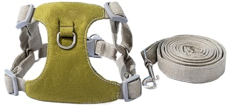 Imbracatura media per cani | Imbracatura anti-tiraggio con guinzaglio | per cuccioli traspiranti senza soffocamento, regolabile con manico leggero per allenamento, campeggio, viaggi