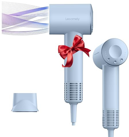 Dual Voltage Hair Dryer for Worldwide Travel, High-Speed Travel Hair Dryer for 5X Faster Drying, 200M Negative Ions, 0.69lb Portable Blow Dryer for Salon Results at Home & Abroad S4AT (Blue Dryer)