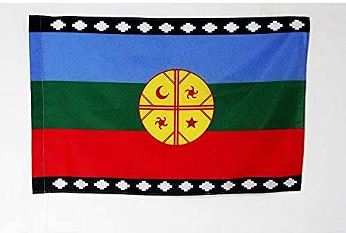 AZ FLAG - Drapeau Mapuches du Chili - 150x90 cm - Drapeau Amérindien Mapudungun 100% Polyester Avec Fourreau et cordelette - Pavillon 110 g