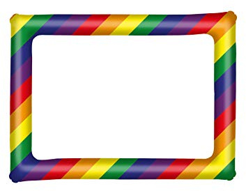 Henbrandt Aufblasbarer Regenbogen-Bilderrahmen, Selfie-Rahmen, für Gay-Pride-Partys, Zubehör, Foto-Requisiten