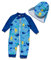 BONVERANO Costume Intero Neonato Manica 3/4 con Protezione UV 50+ con Cerniera(Blu-Oceano,24-36mesi)